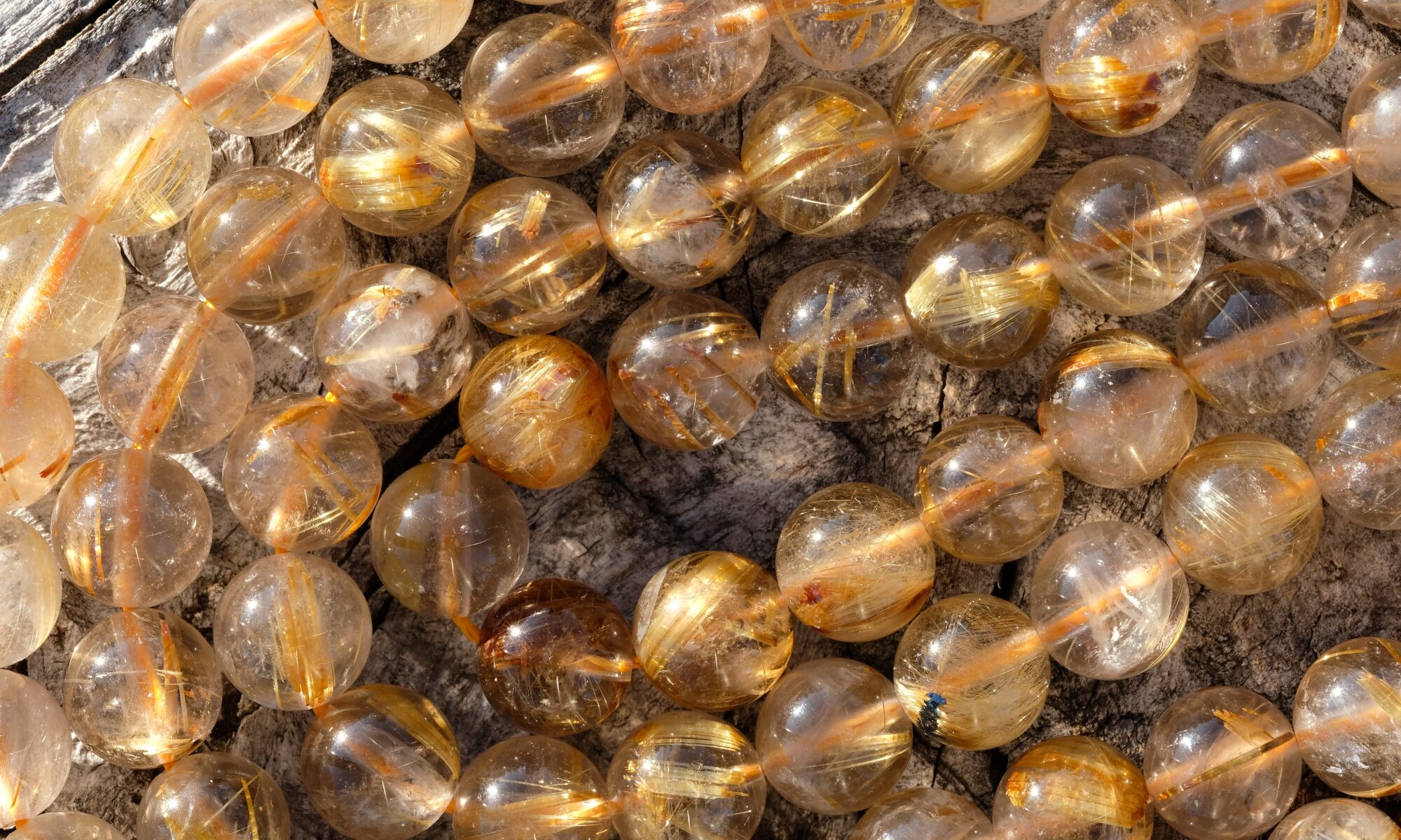 Rutilated quartz beads